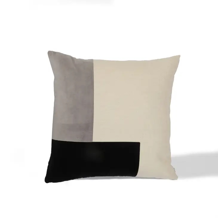 Color Block Pillow Black & Grey