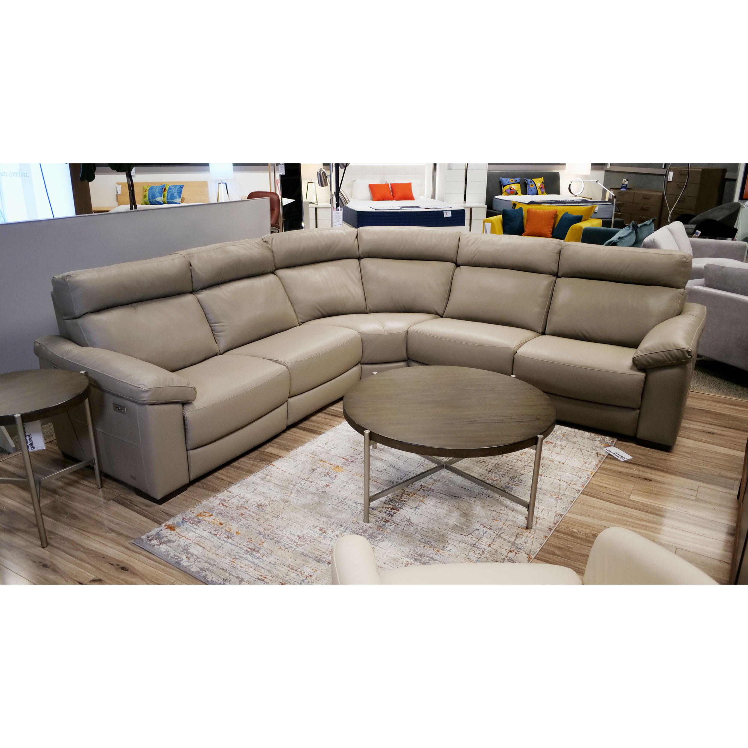 Natuzzi Leather Sectional with Recliners