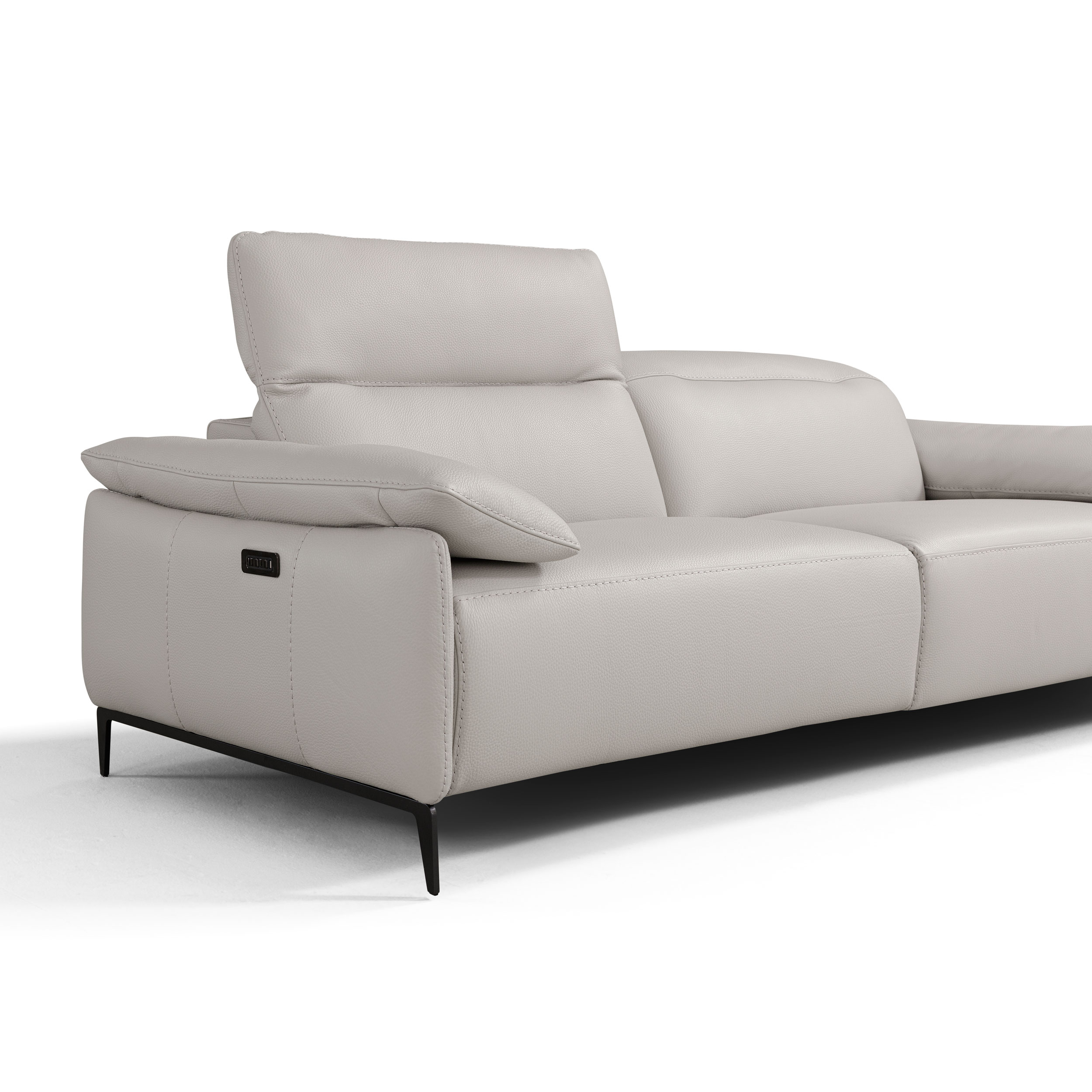 I845 Dual Power Recliner Italian Leather Sofa