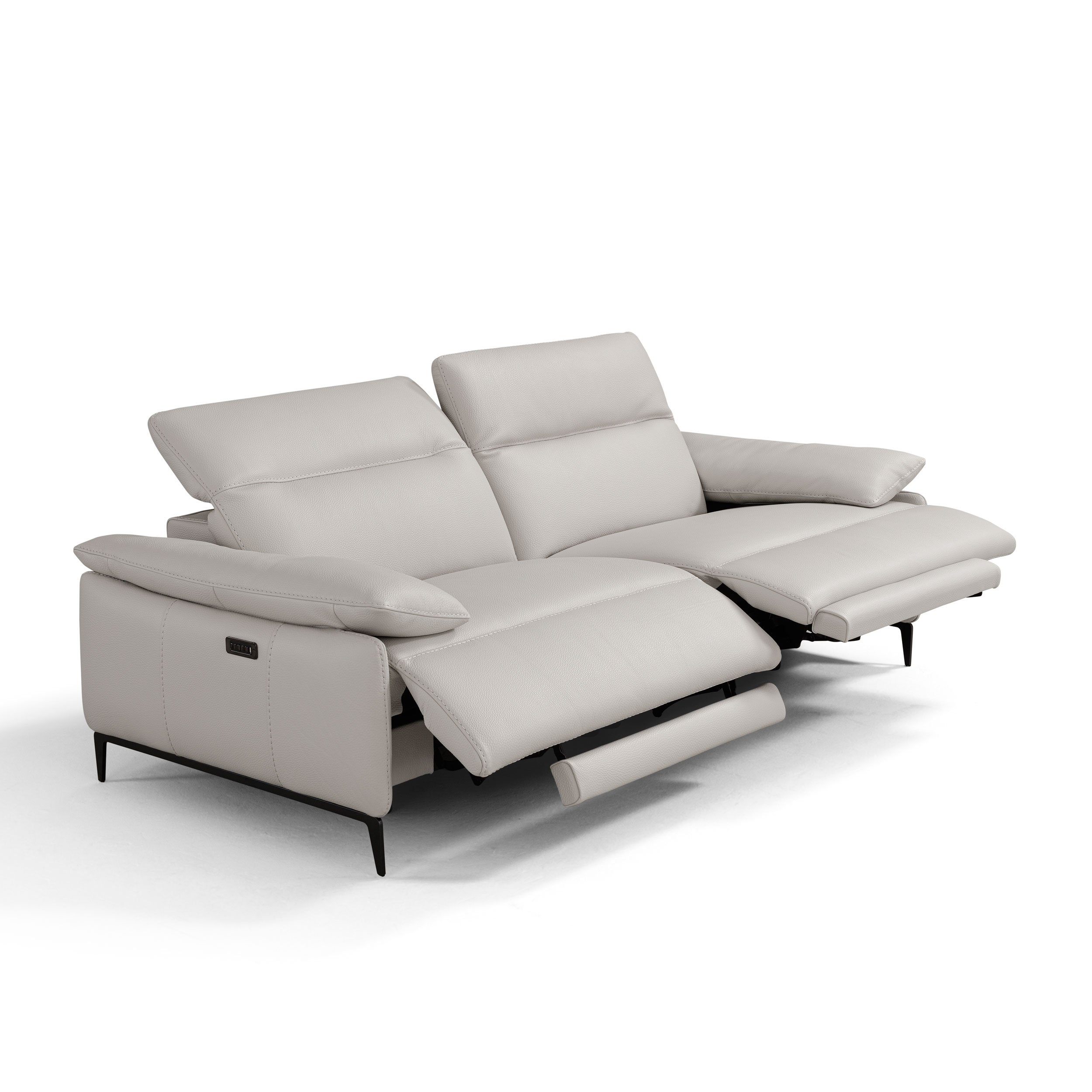 I845 Dual Power Recliner Italian Leather Sofa