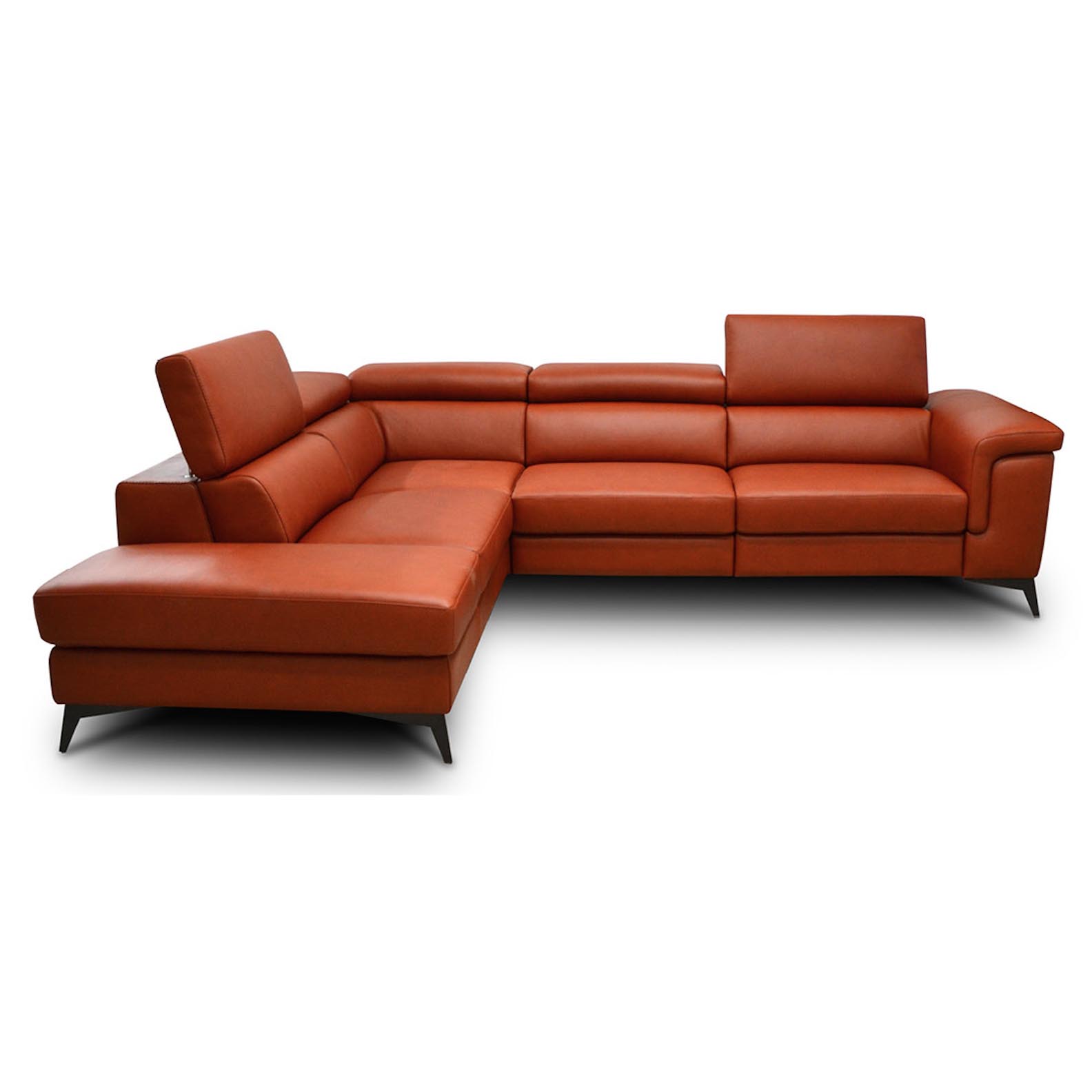 Alfa Leather Sectional with Adjustable Headrests