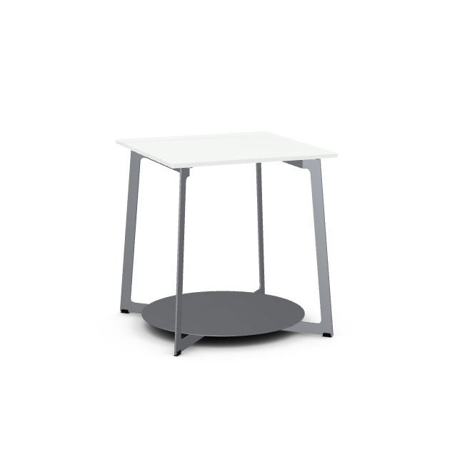 Malloy White Glass Top End Table