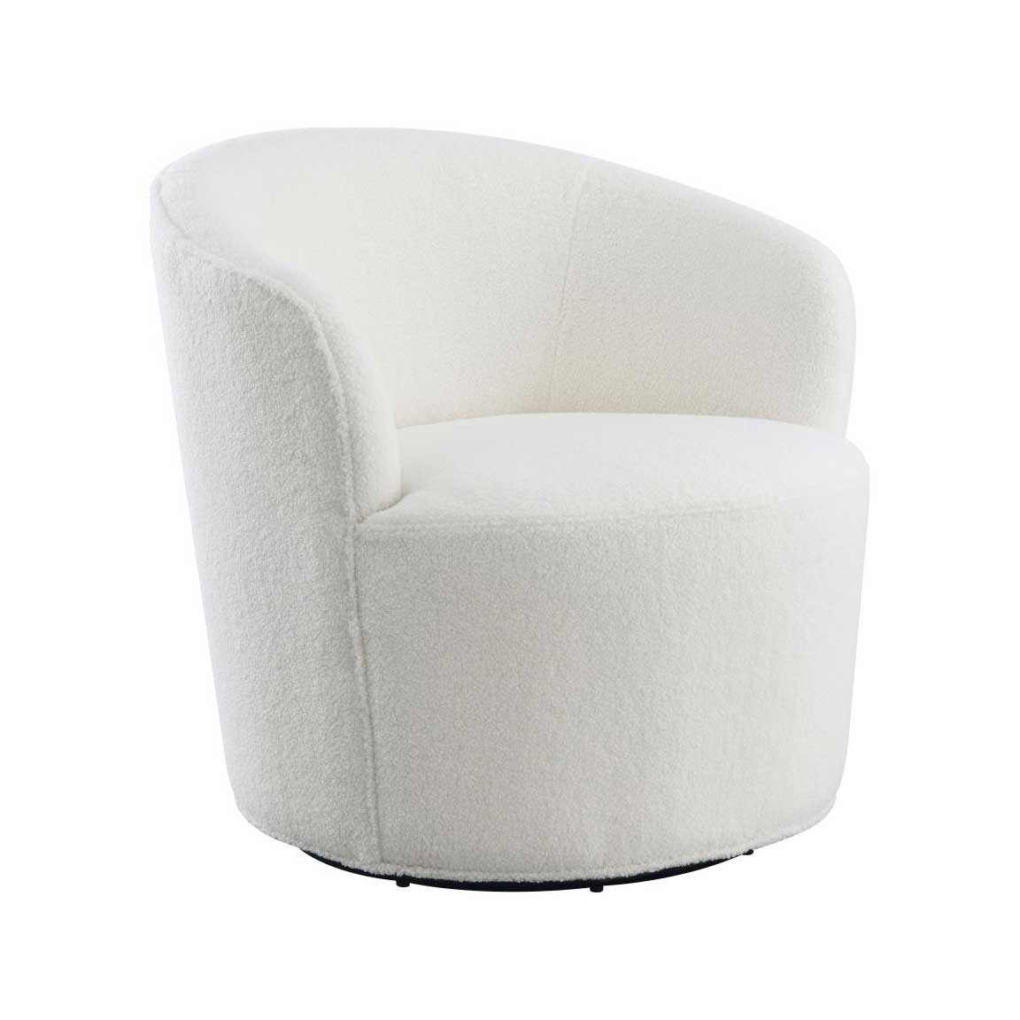 All_white_fabric_swivel_arm_chair