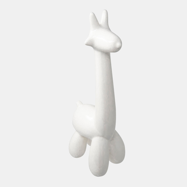 White_Gloss_Giraffe_Ceamic_Balloon_Sculpture