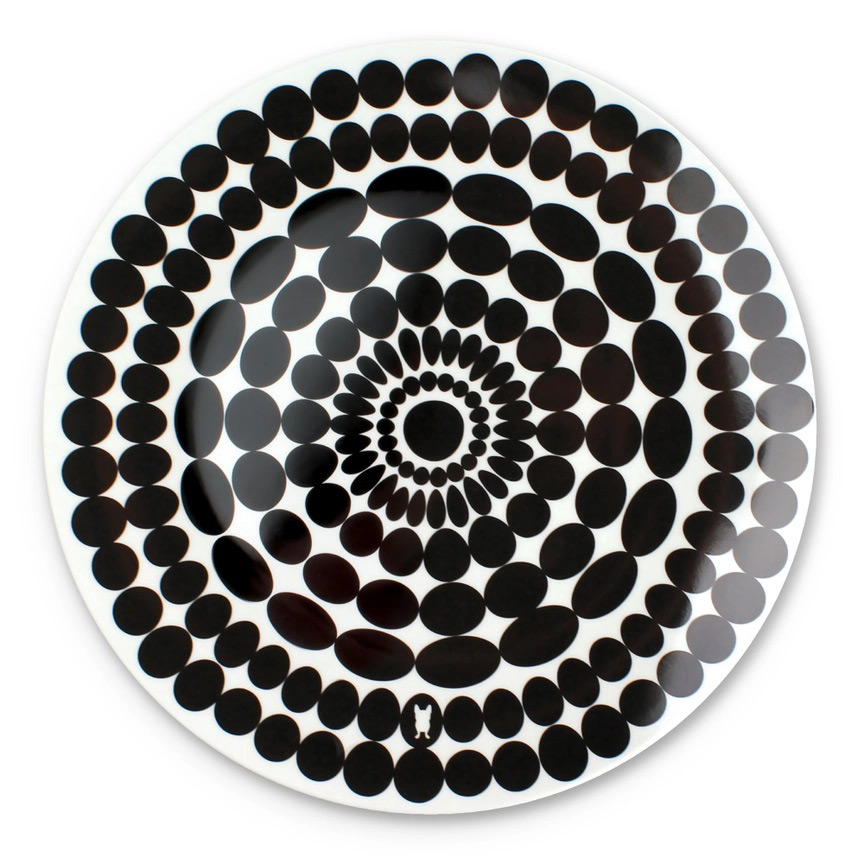 French_Bull_72155_Black_White_Dotted_Platter