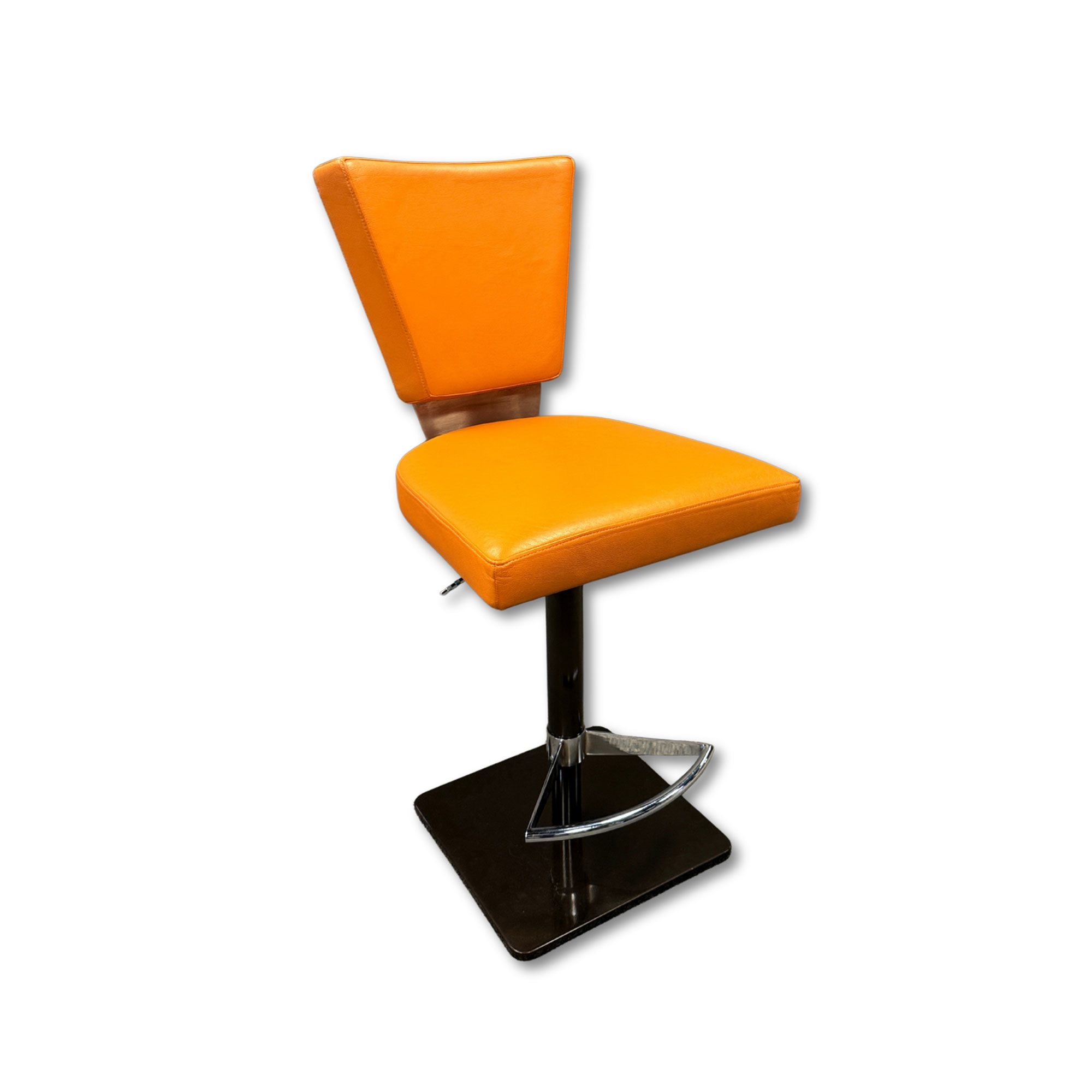 Elite_Orange_Leather_Swivel_Stool