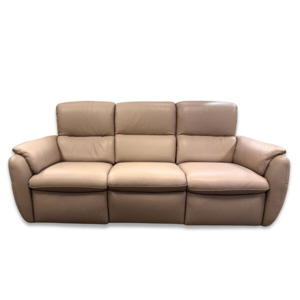 Ultra Comfortable Leather Reclining Sofa with Lumbar Adjustments