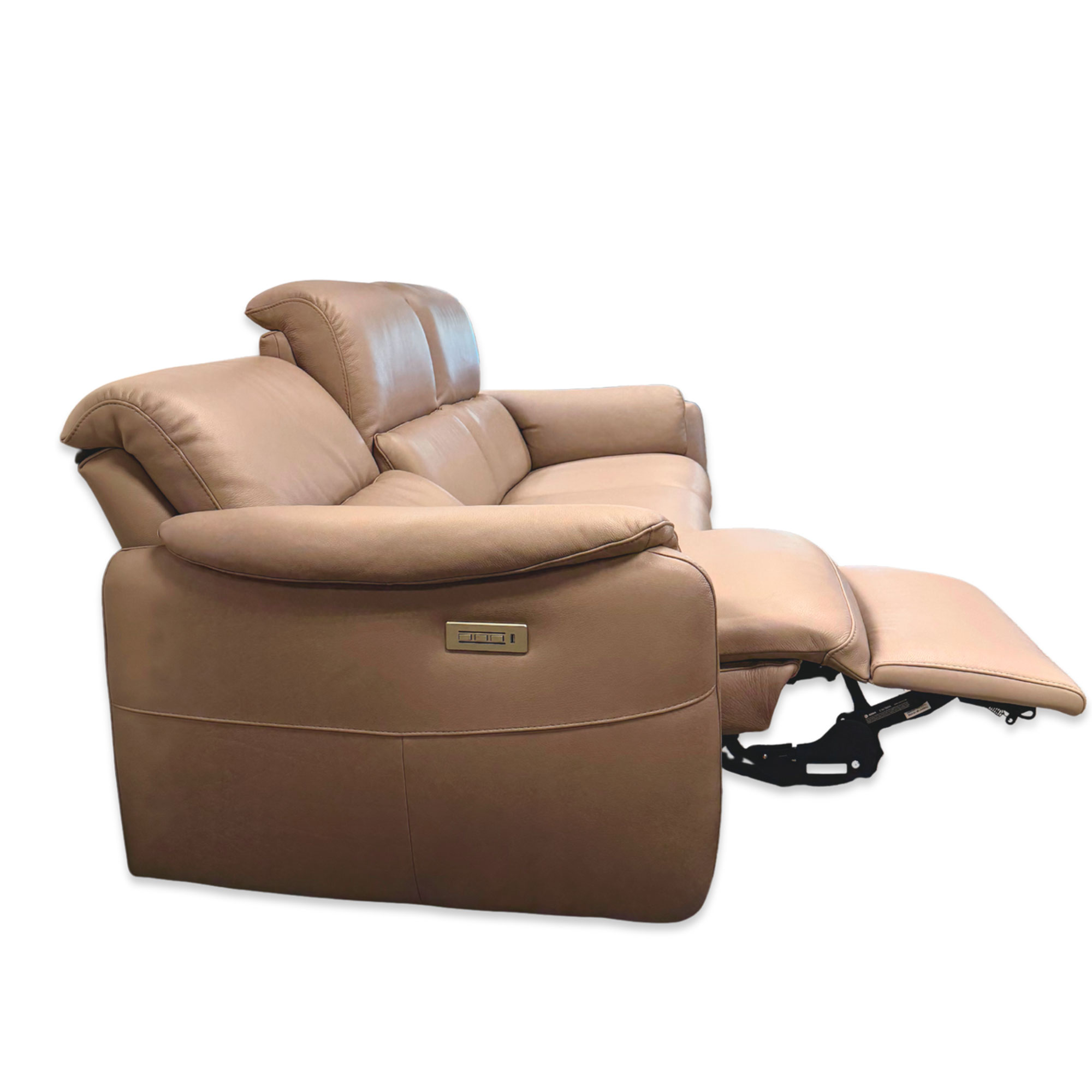 DUAL RECLINLING LEATHER SOFA WITH LUMBAR #1280 - Image 3