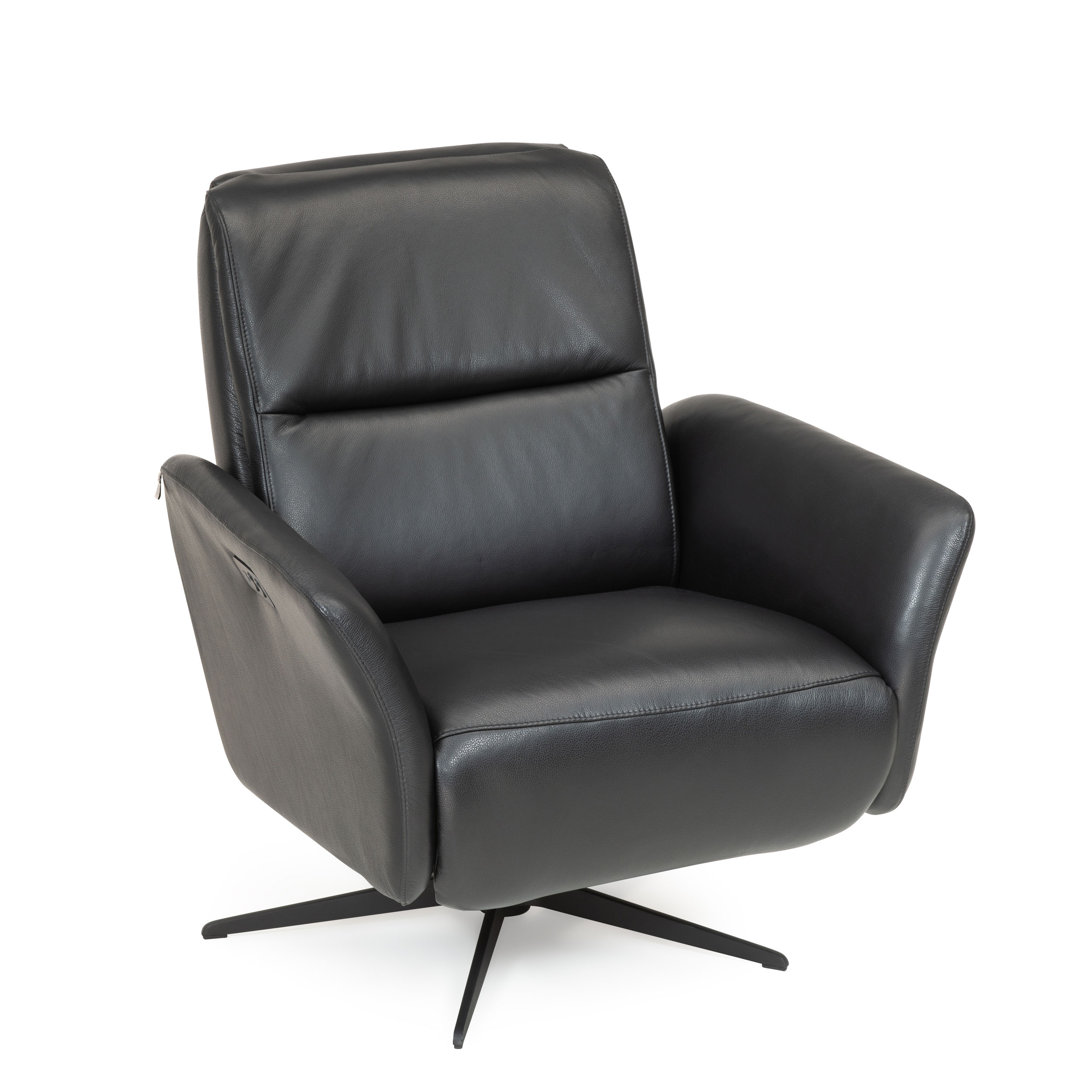 Hjort_Knudsen_Blue_Leather_Recliner_Chair