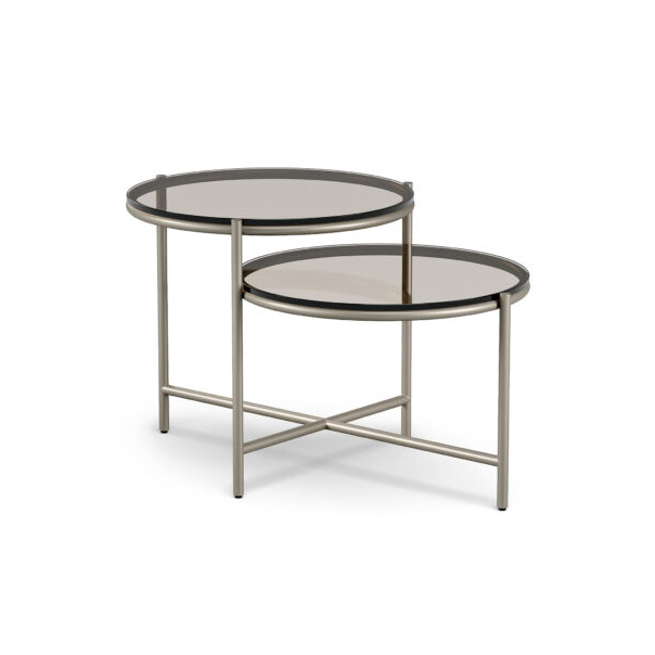 TWAIN 2/TIER GLASS TOP END TABLE #1459