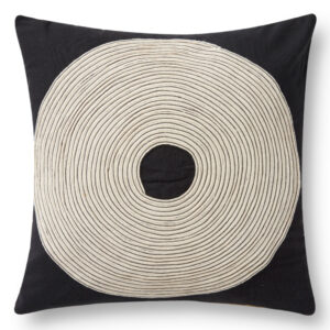 Loloi_Rugs_Circle_Pillow_Black_PL0035
