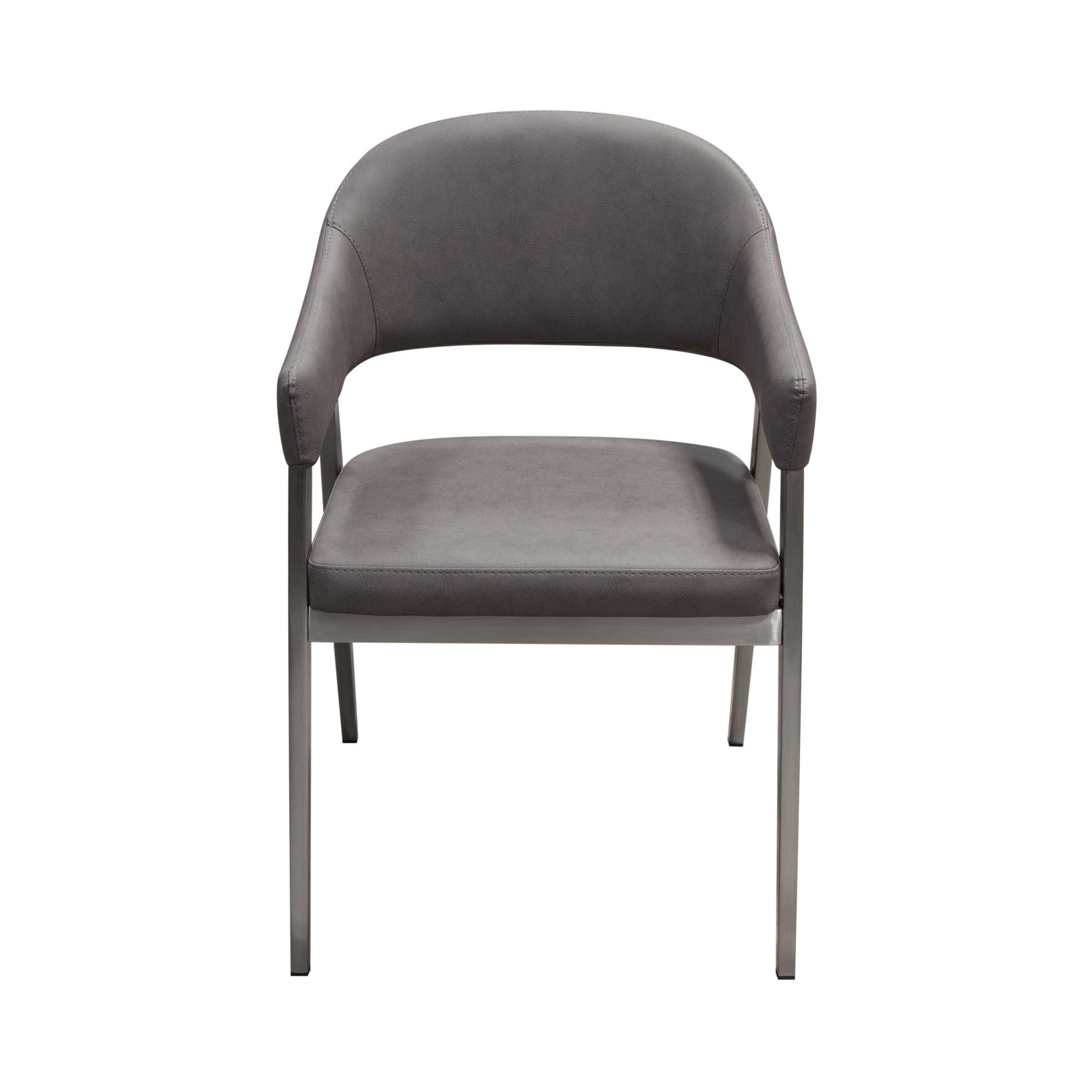 ADELE ARM CHAIR GREY WITH STAINLESS - Image 2