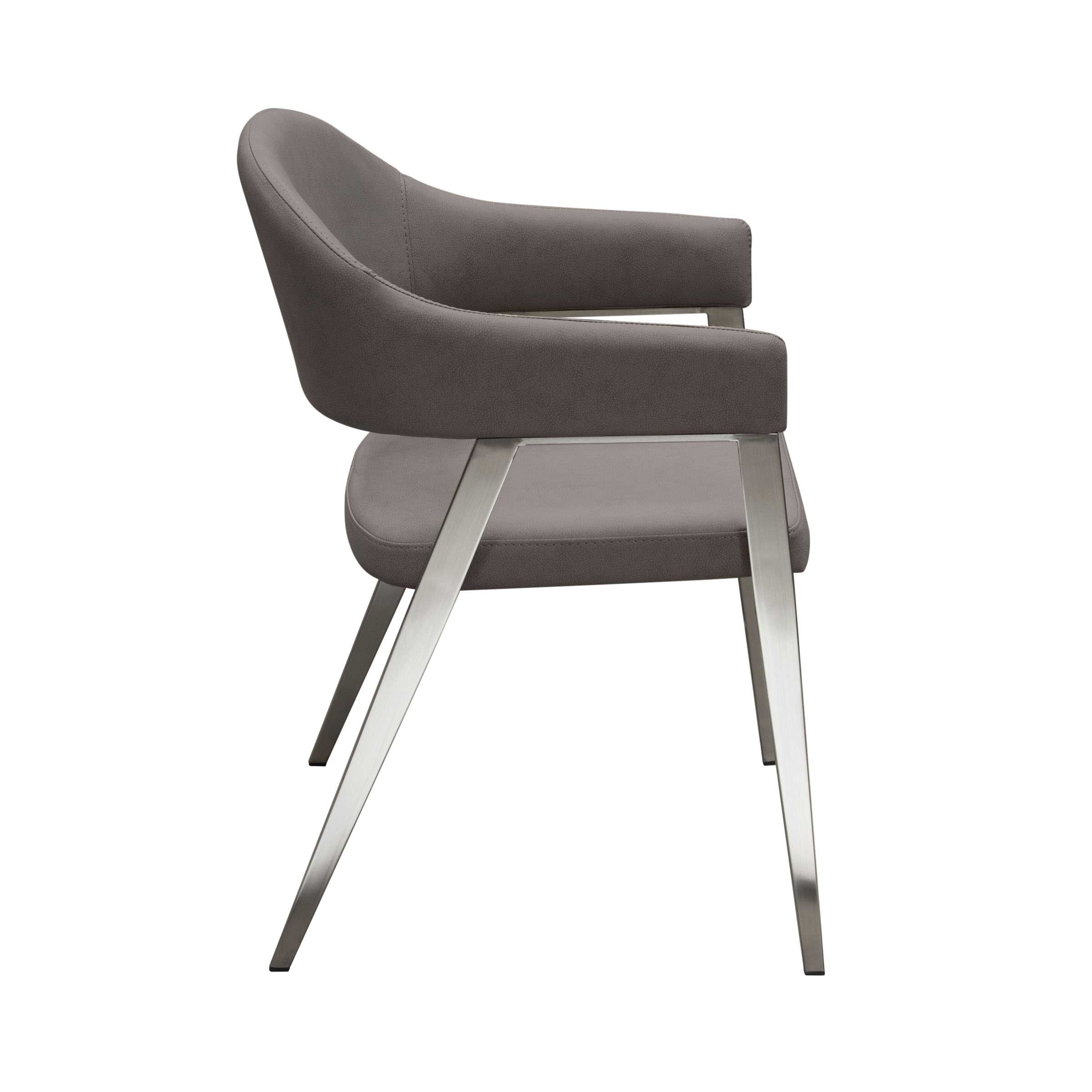 ADELE ARM CHAIR GREY WITH STAINLESS - Image 3