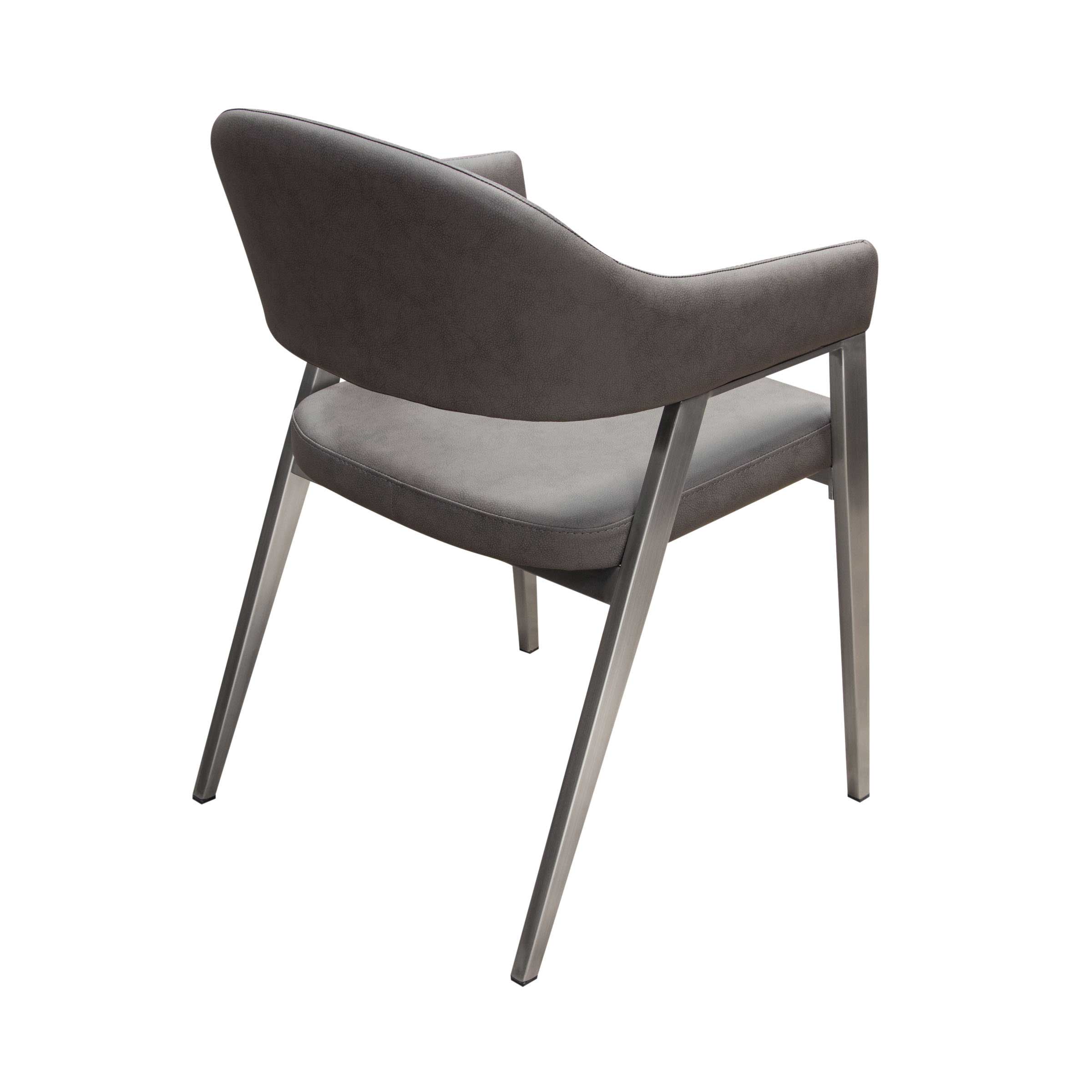 ADELE ARM CHAIR GREY WITH STAINLESS - Image 4