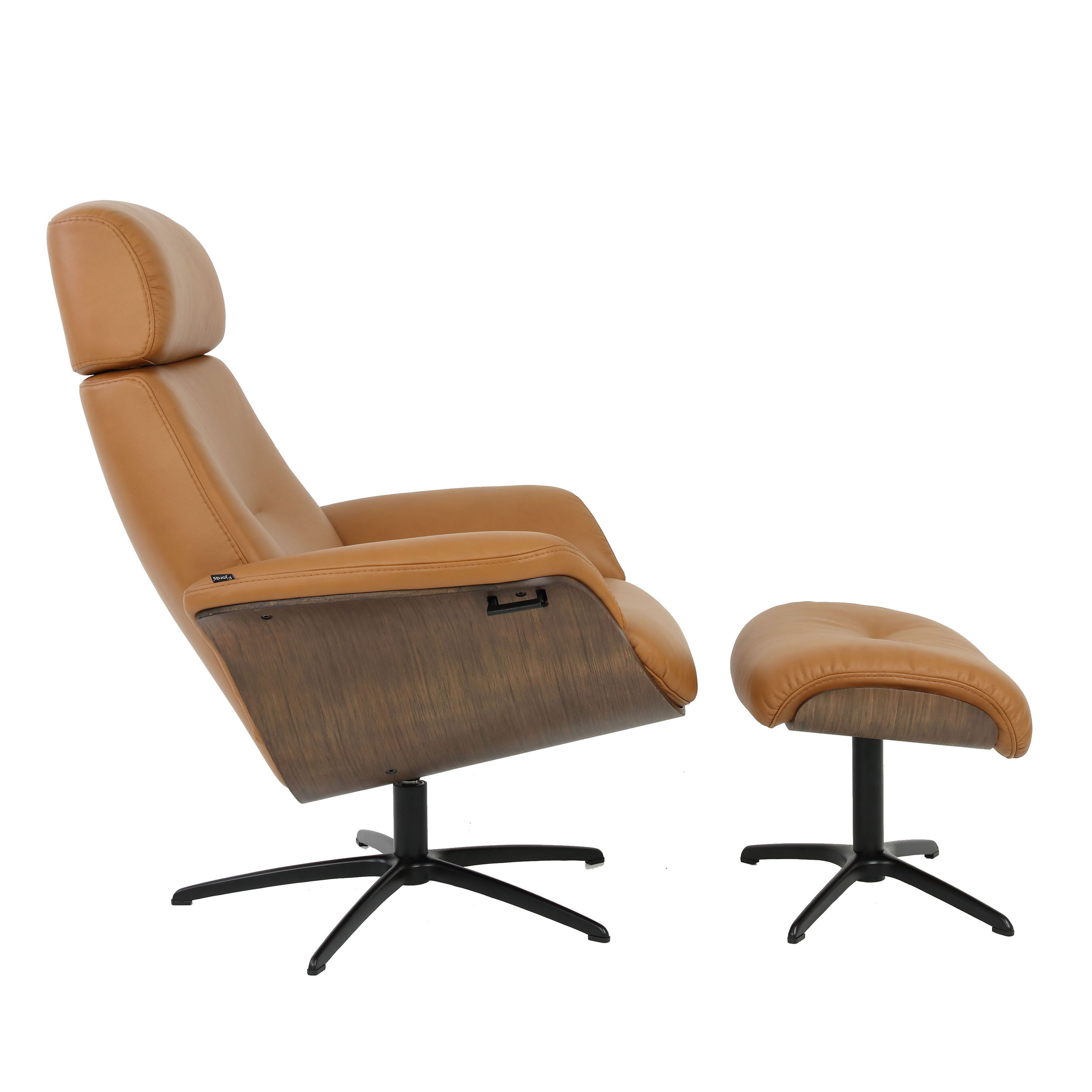 FALCON LEATHER RECLINER WITH OTTOMAN #186 - Image 4