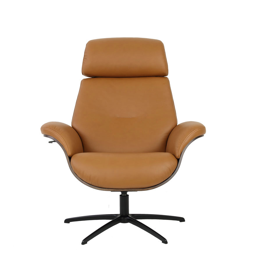 FALCON LEATHER RECLINER WITH OTTOMAN #186 - Image 3