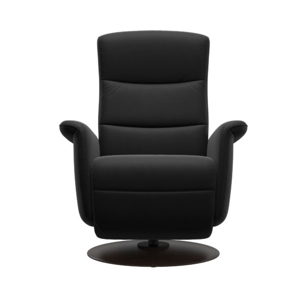 STRESSLESS MIKE (M) SWIVEL GLIDER POWER RECLINER BLACK WITH WENGE - Image 2
