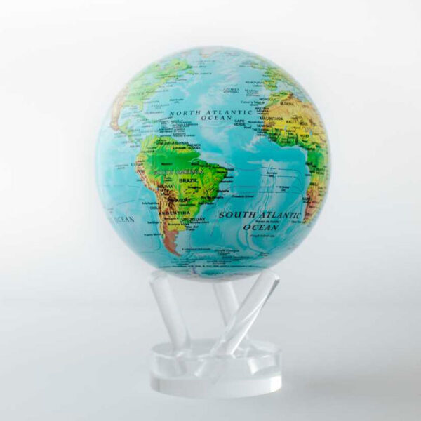 LIGHT POWERED SPINNING EARTH RELIEF MOVA GLOBE 6" BLUE - Image 3