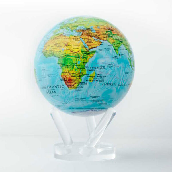LIGHT POWERED SPINNING EARTH RELIEF MOVA GLOBE 6" BLUE - Image 2