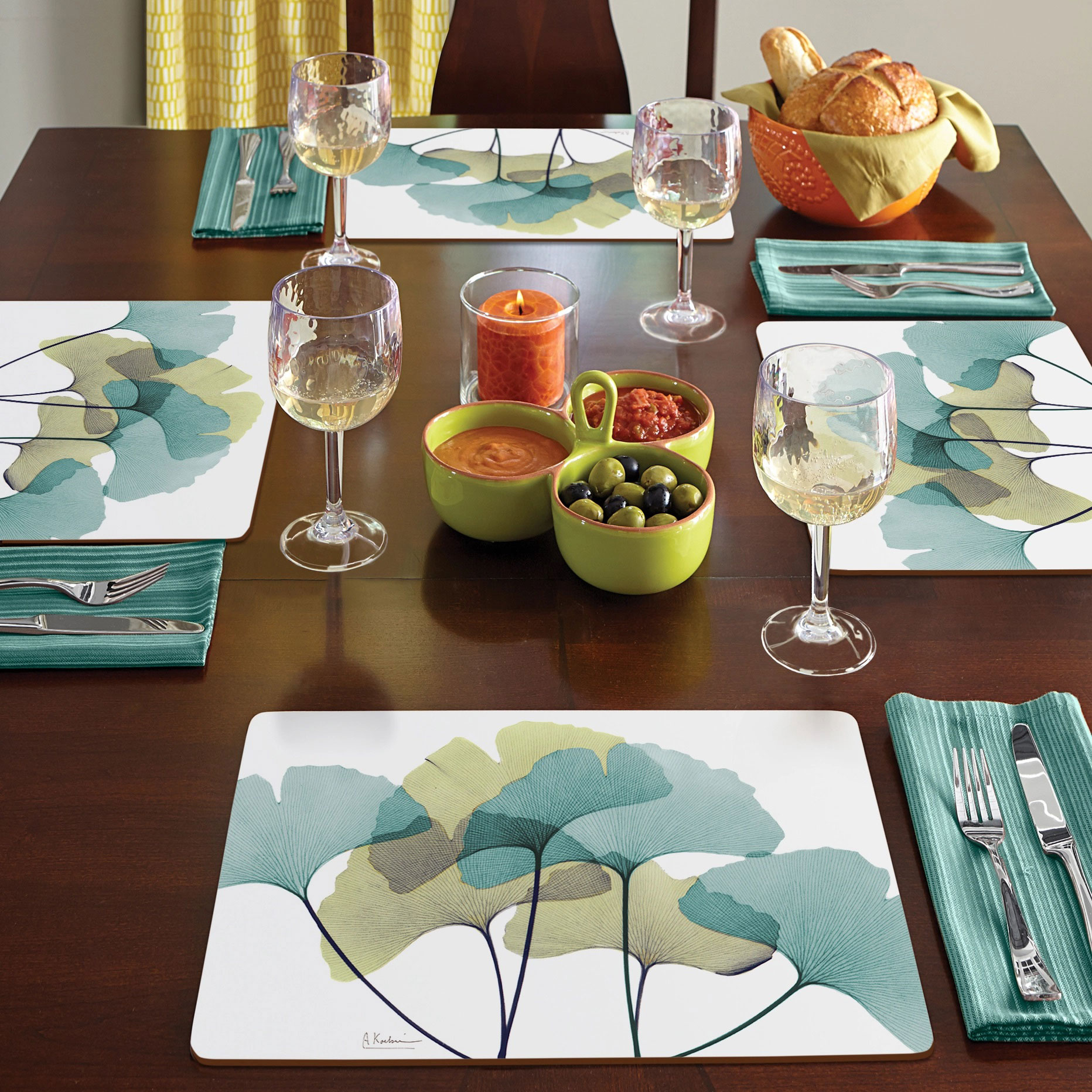 GINGKO LEAVES PLACEMATS SET/4 - Image 4