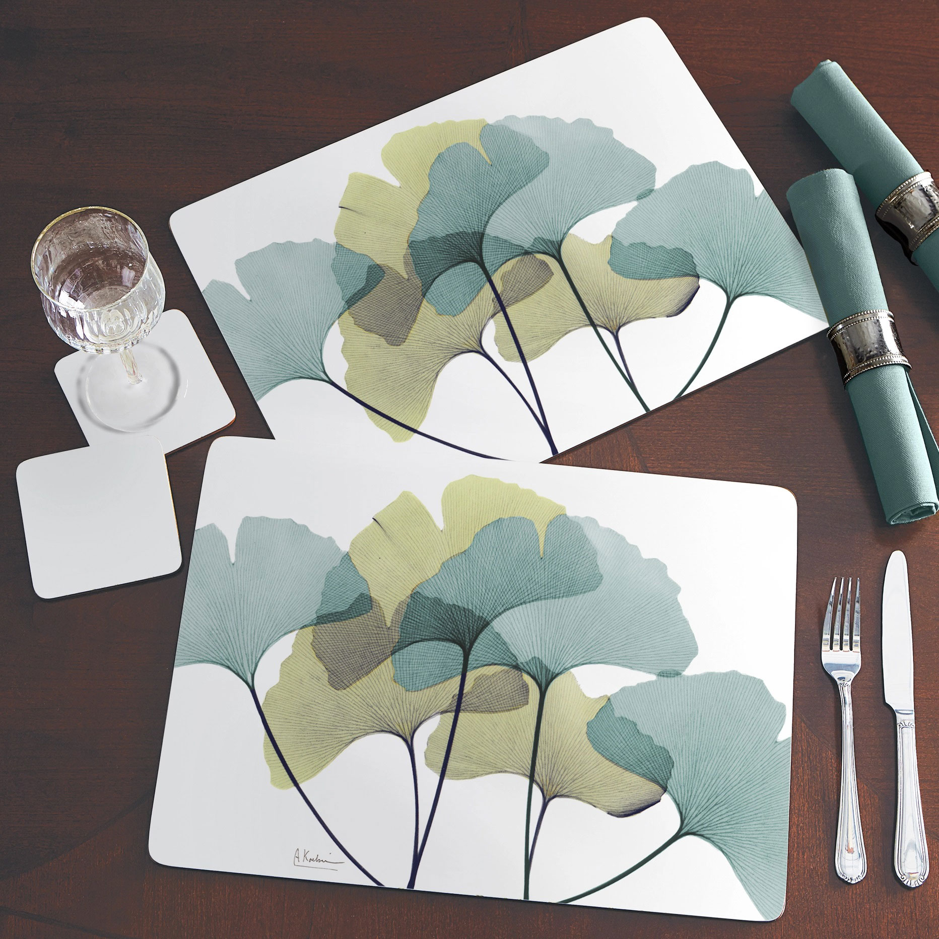 GINGKO LEAVES PLACEMATS SET/4 - Image 3