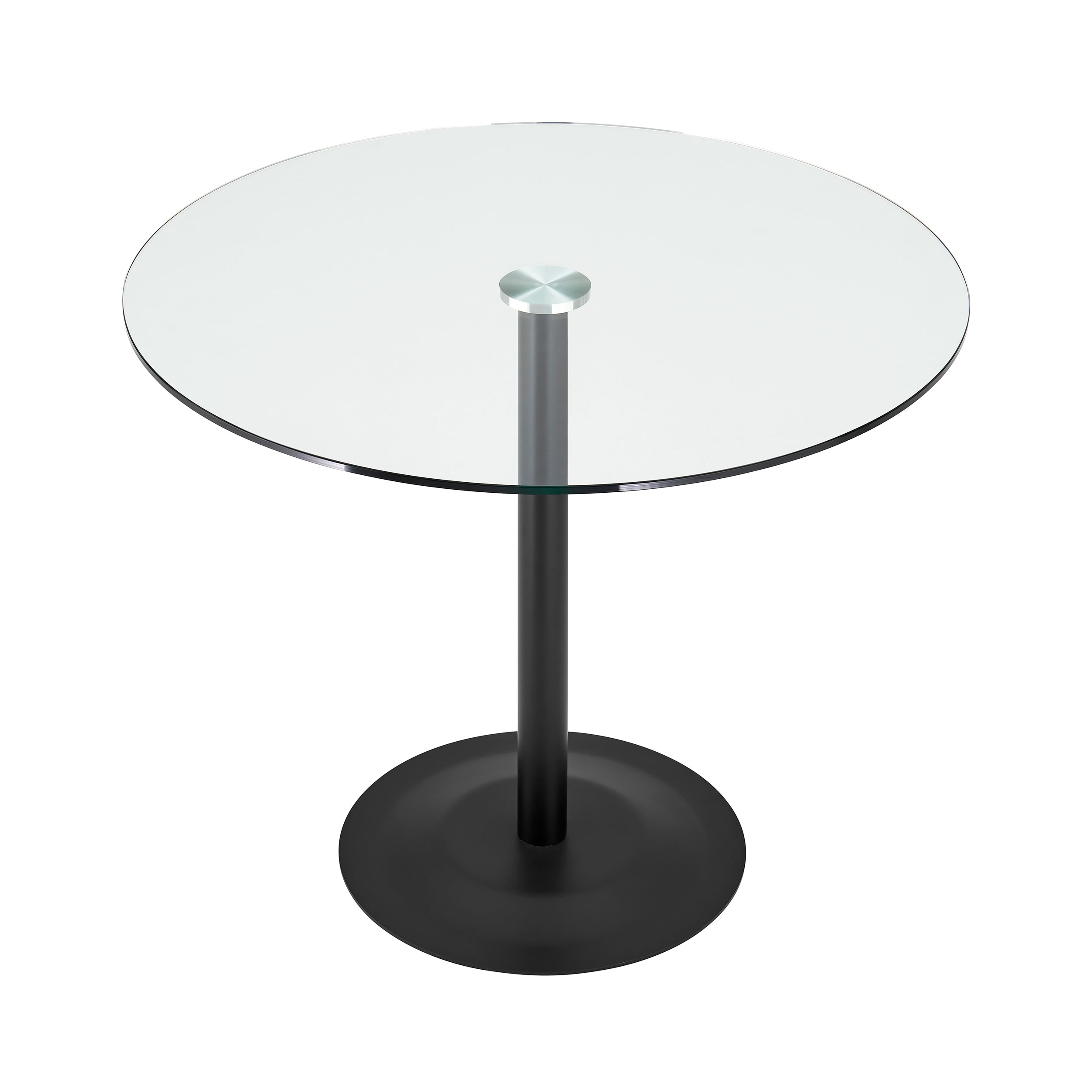 BISTRO ROUND GLASS TOP TABLE 36" BLACK - Image 2