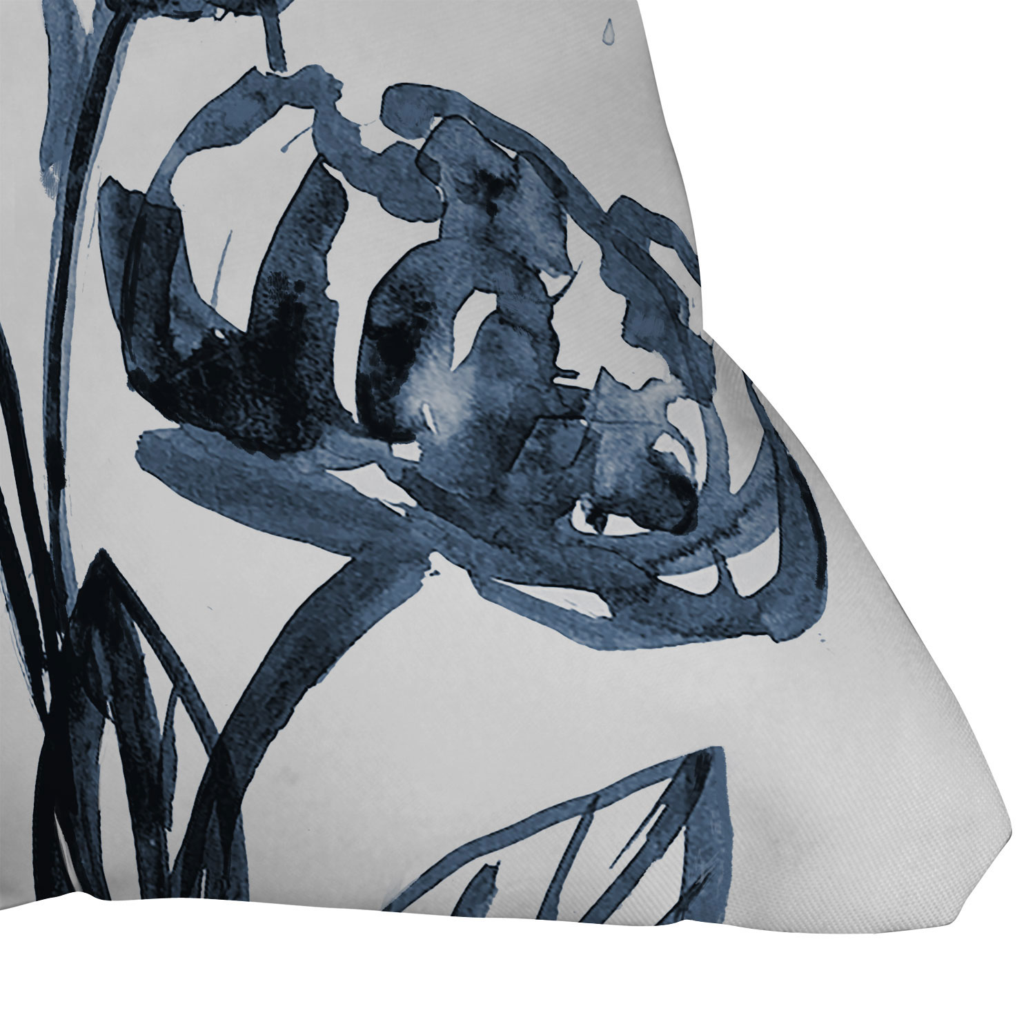 PEONIES BLUE THROW PILLOW 18" - Image 2