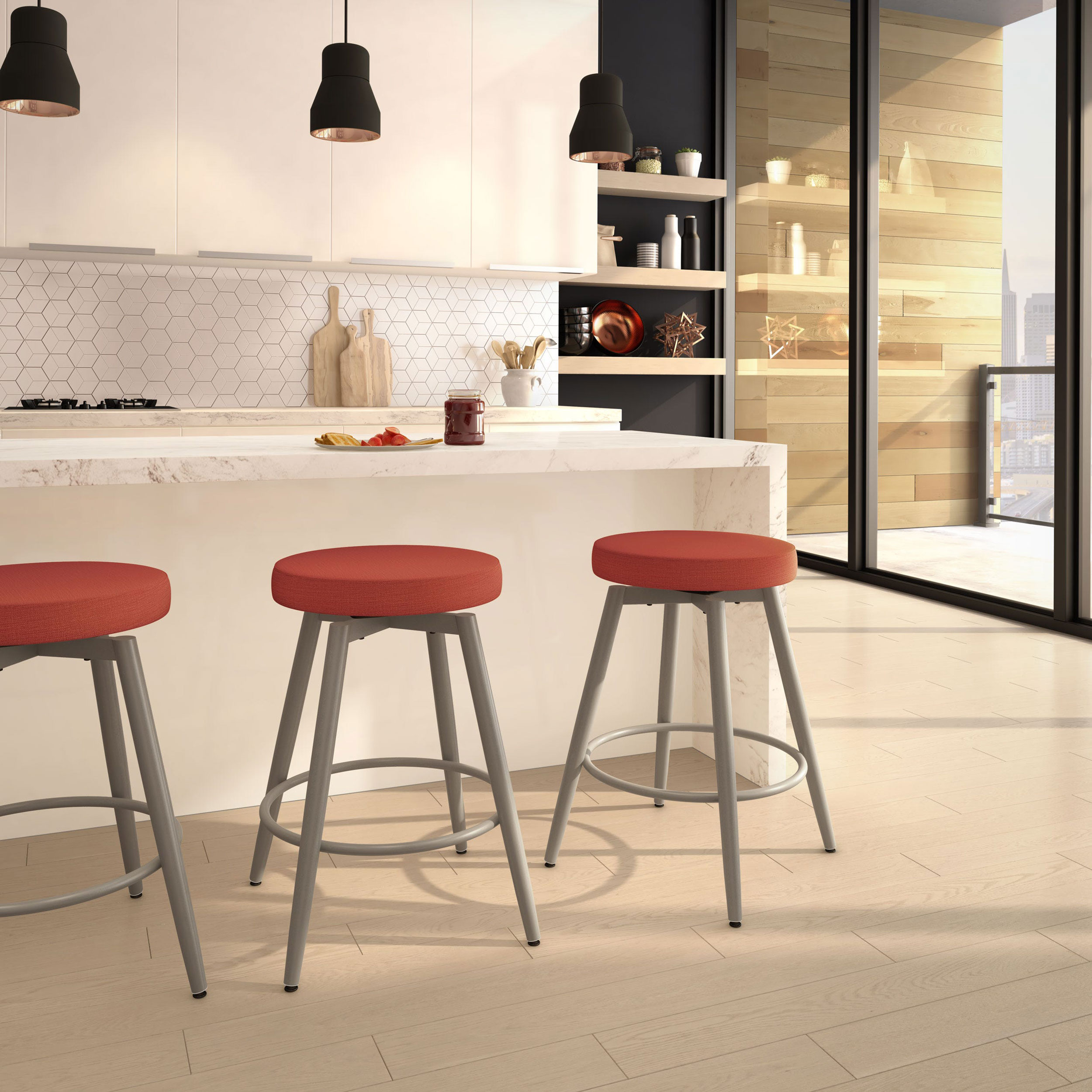 NOX BACKLESS SWIVEL COUNTER STOOL #455 - Image 5