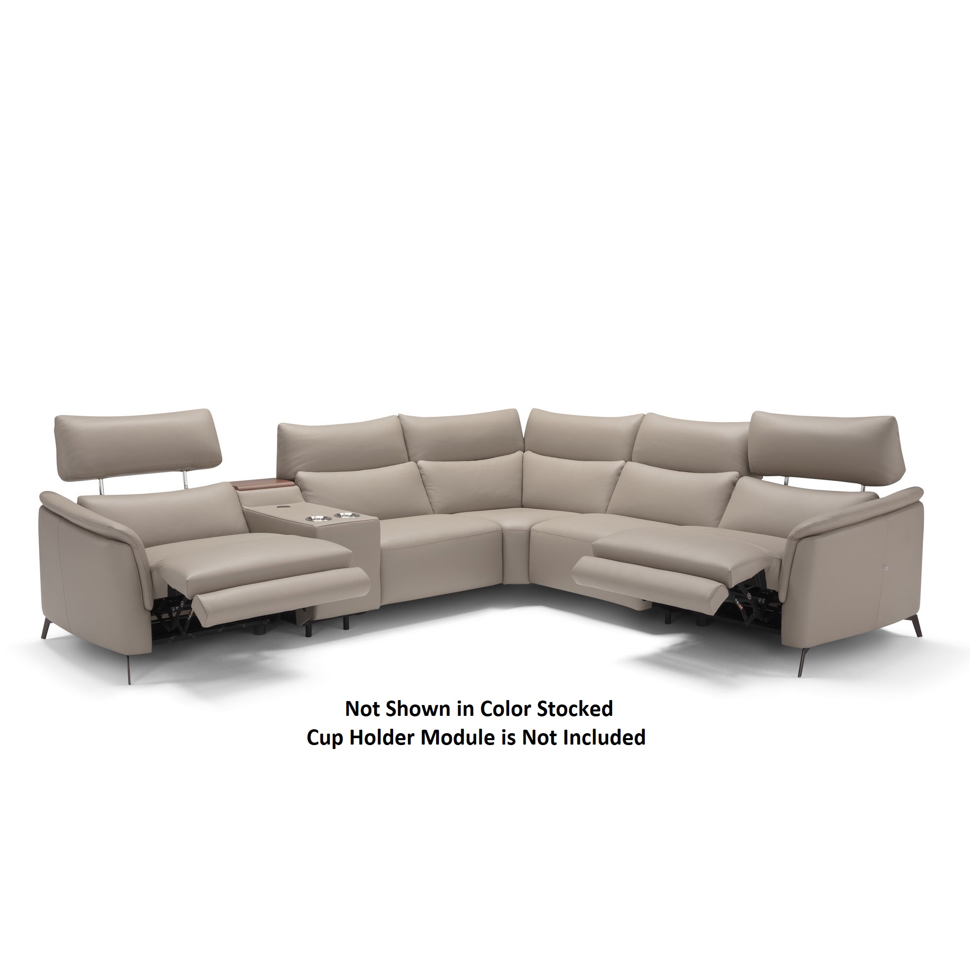 LEATHER SECTIONAL WITH 3 POWER RECLINERS #1402 - Image 3
