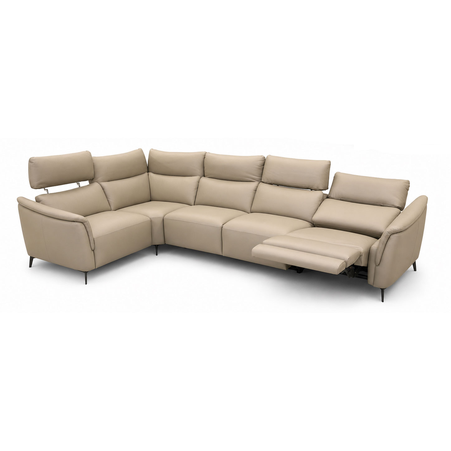 LEATHER SECTIONAL WITH 3 POWER RECLINERS #1402 - Image 2