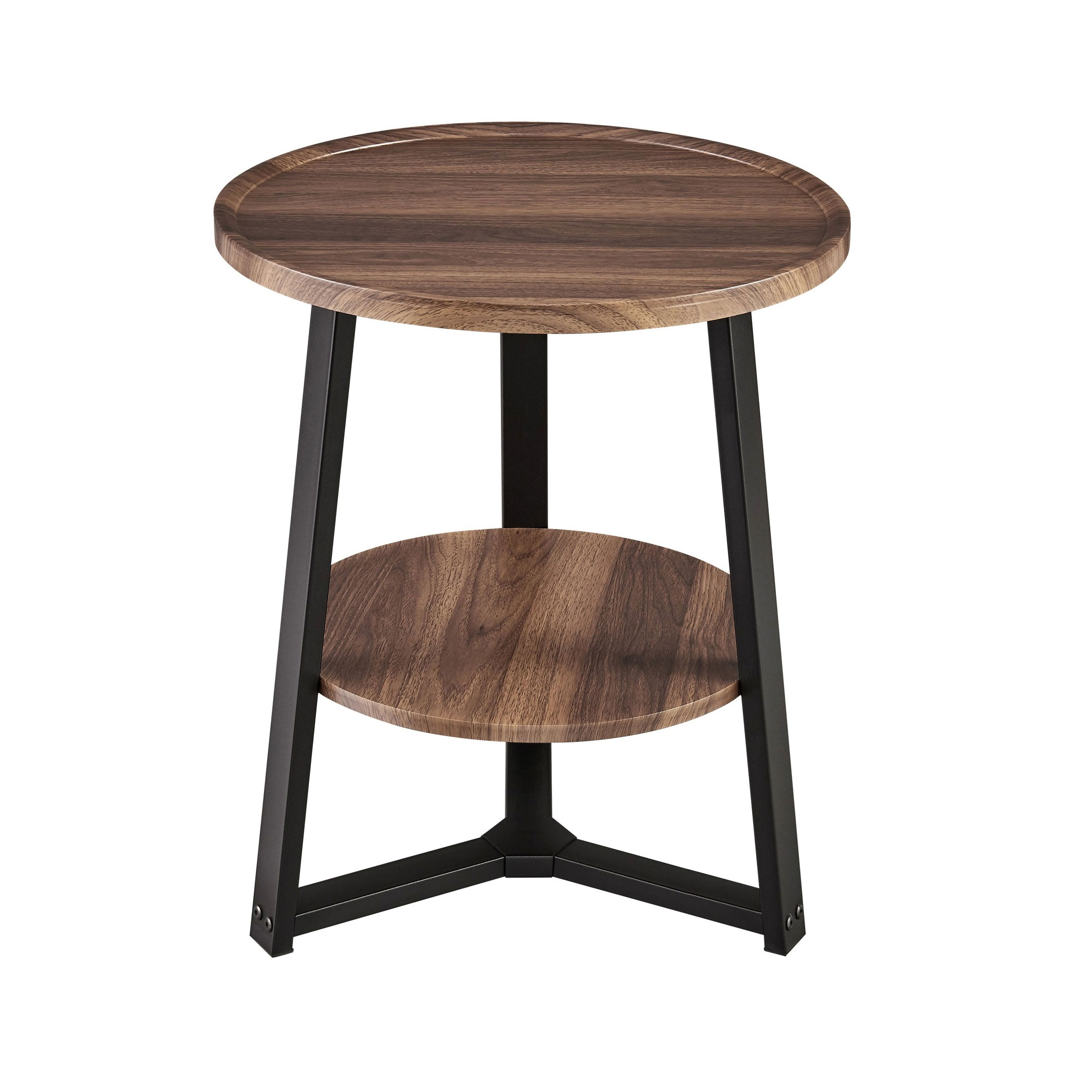 2/TIER ROUND END TABLE WALNUT #1490