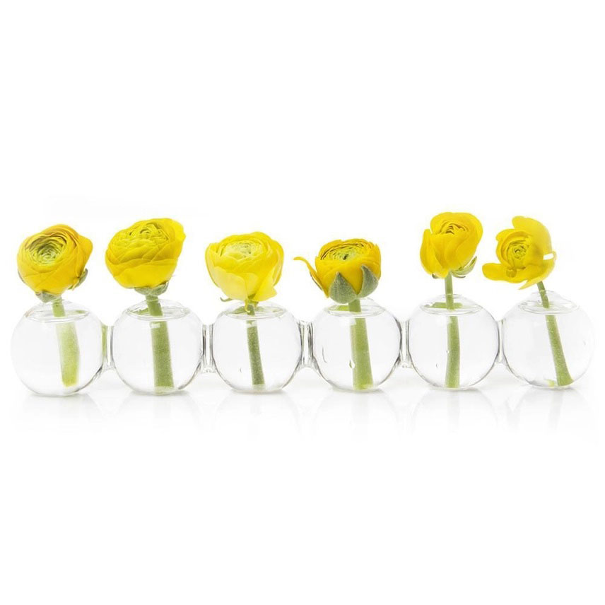 CATERPILLAR CLEAR GLASS BUD VASE 6 BALL - Image 2