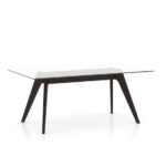 Canadel_Downtown_Glass_top_dining_table_with_wood_legs